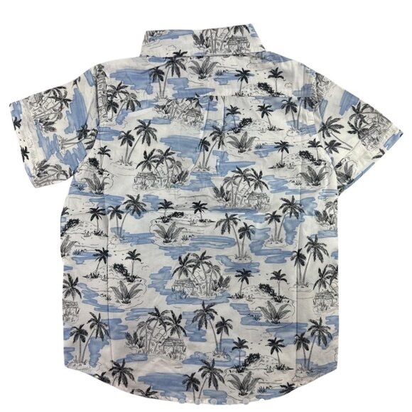 Janie & Jack Palm Tree Collared Button Down Cotton Shirt Sz 4 Boys Toddler - Picture 2 of 10